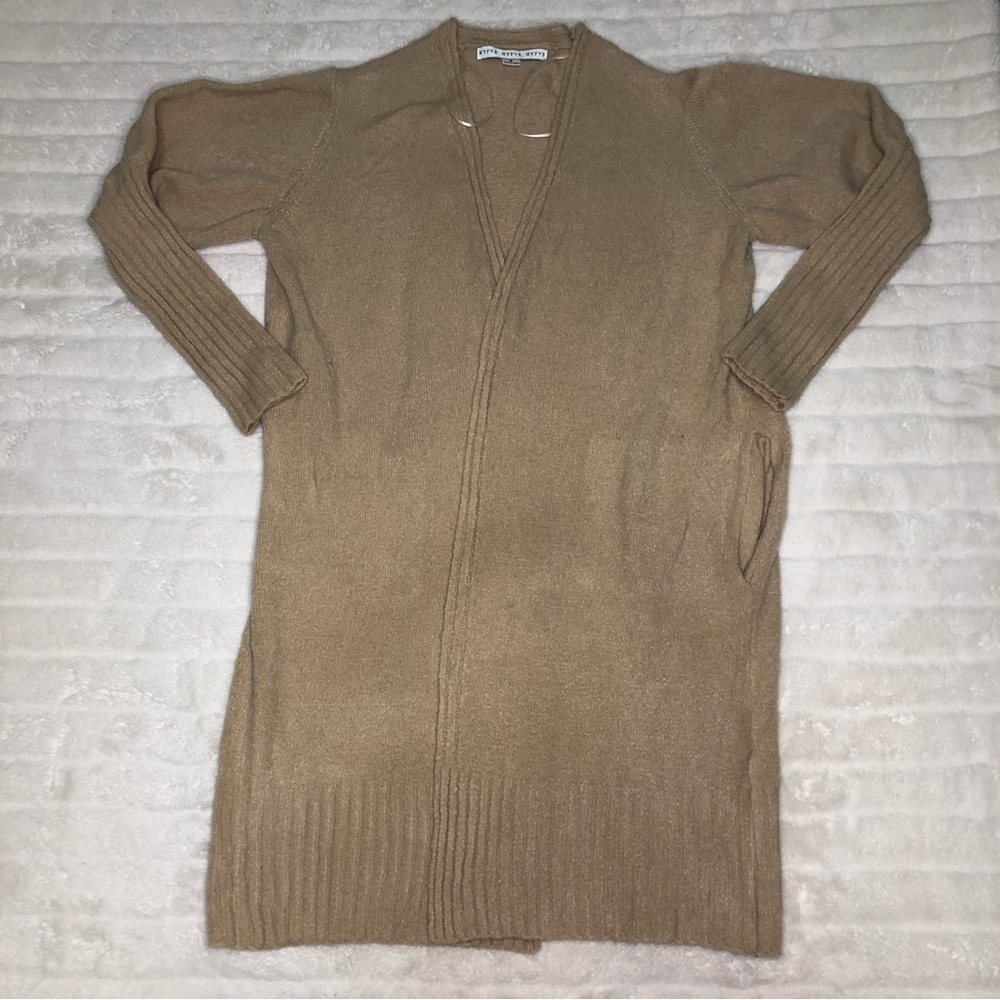 HYFVE Tan Open Front Women’s Cardigan Size Small Soft Warm Knit